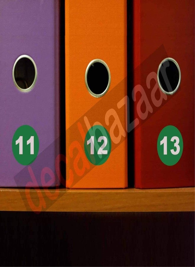 decalbazaar Round Number 1-50 Sticker, Glossy Vinyl, 1 Inches, Green (Code 10) - Image 4